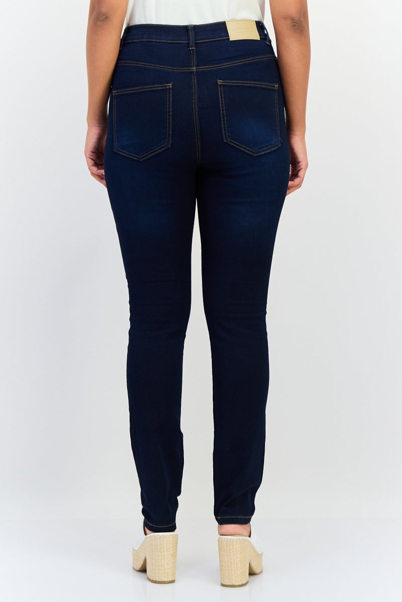 VERO MODA I Scenery by Vero Moda Women Skinny Fit Washed Stretchable Jeans, Navy - Image 2