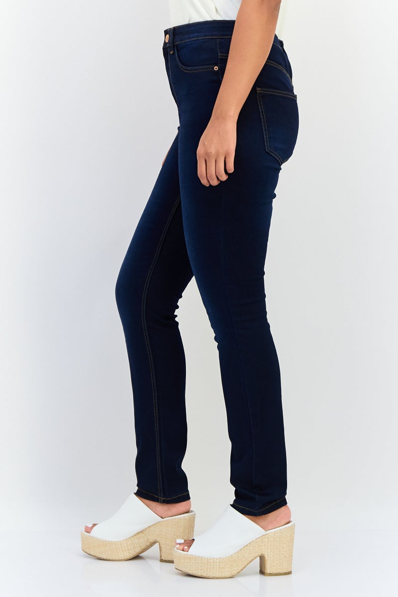 VERO MODA I Scenery by Vero Moda Women Skinny Fit Washed Stretchable Jeans, Navy - Image 4