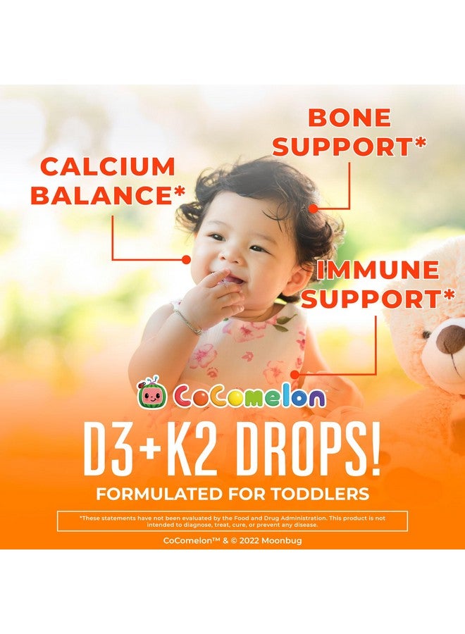 MaryRuth Organics MaryRuth Organics CoComelon Vitamin D3 K2 Liquid Drops for Toddlers | Vitamin K2 D3 Supplement for Kids Ages 1-3 | Calcium Absorption | Strong Bones | USDA Organic | Sugar Free | 15 mL - Image 2