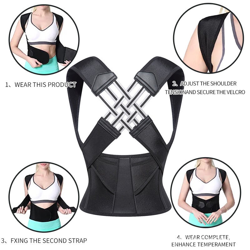 Body Orthosis Orthosis Orthosis Supplies For Students Adult Men And Women Invisible Back Correction Open Shoulder Artifact Hunchback Orthosis Belt - Image 5