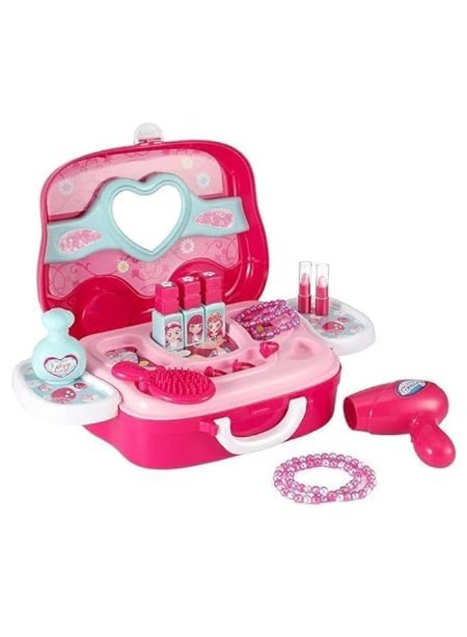 TOY GARDEN 20-Piece Girls Makeup Toy Set | Play Vanity Dressing Table with Hair Dryer, Mirror, Scissors & Brush | Fashion Beauty Salon Cosmetic Palette | Ideal Gift - Image 4