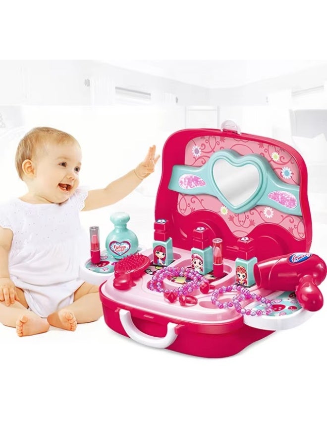 TOY GARDEN 20-Piece Girls Makeup Toy Set | Play Vanity Dressing Table with Hair Dryer, Mirror, Scissors & Brush | Fashion Beauty Salon Cosmetic Palette | Ideal Gift - Image 5