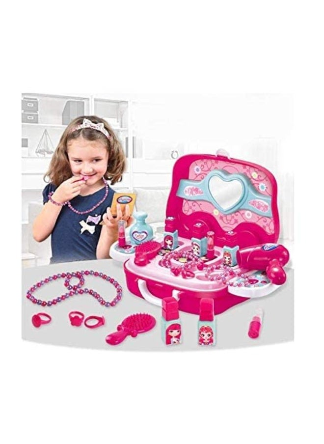 20-Piece Girls Makeup Toy Set | Play Vanity Dressing Table with Hair Dryer, Mirror, Scissors & Brush | Fashion Beauty Salon Cosmetic Palette | Ideal Gift - pzsku/ZF88BF8E7317FCC25AF61Z/45/_/1734619856/ede34062-3768-4d2d-8adc-63b4f2d0b99b