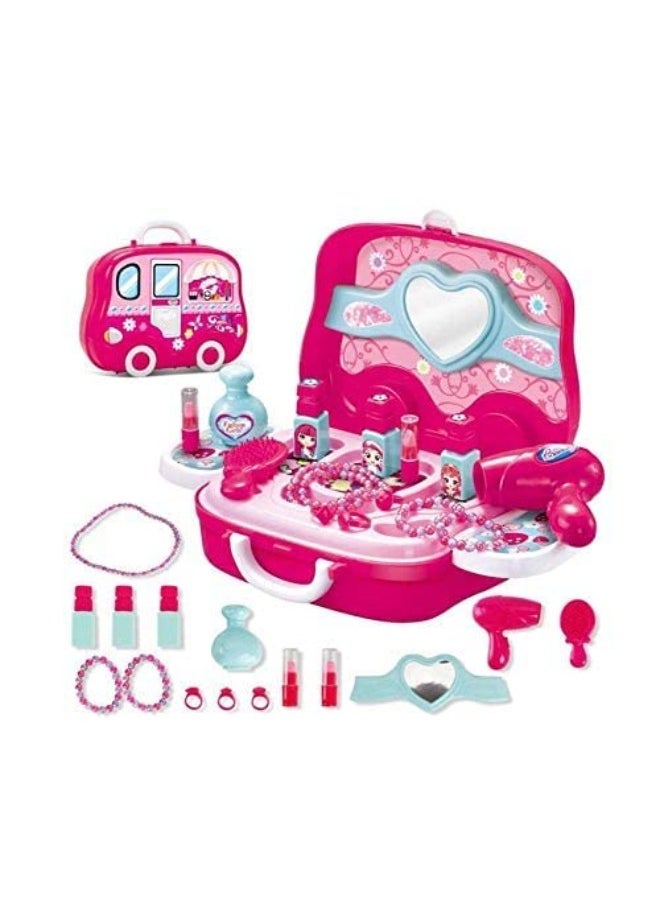 20-Piece Girls Makeup Toy Set | Play Vanity Dressing Table with Hair Dryer, Mirror, Scissors & Brush | Fashion Beauty Salon Cosmetic Palette | Ideal Gift - pzsku/ZF88BF8E7317FCC25AF61Z/45/_/1734619858/68716417-a128-4c07-a5ef-5564169fc8c8