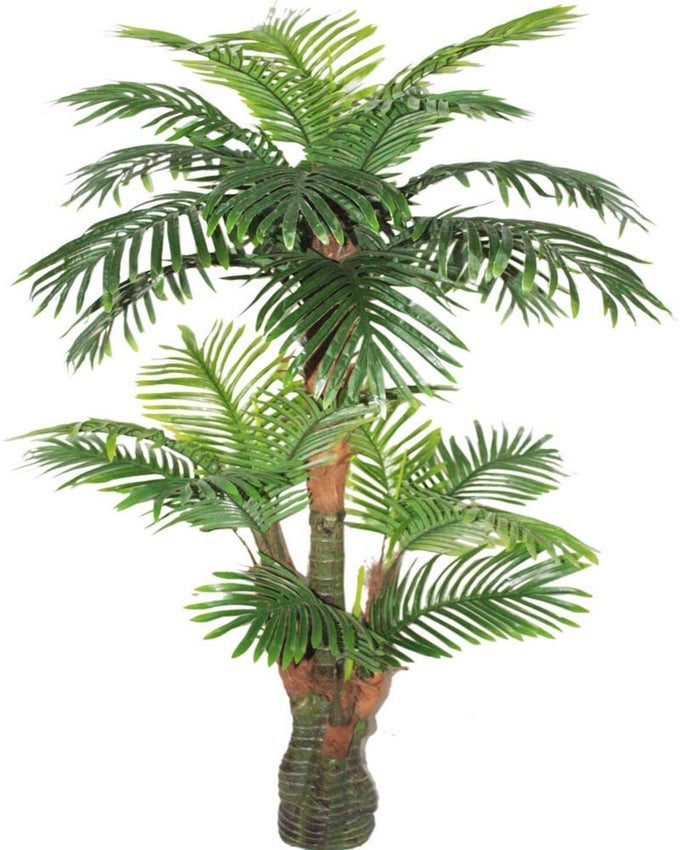 691322305203 Gorgeous Tropical Palm Tree Artificial Silk Plant with UV Protection with Nursery Plastic Pot Feel Real Technology Super Quality 53 Green