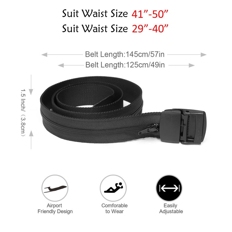 SUOSDEY Travel Money Belt, Nylon Hidden Money Pocket Belt with Plastic Buckle - Image 3