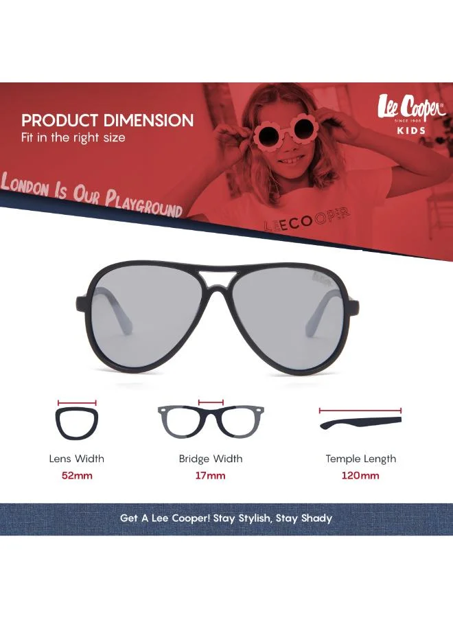 لي كوبر Polarized Sunglasses Black Frame Silver Mirror Mirror Lens 52mm  - LCK104C03
