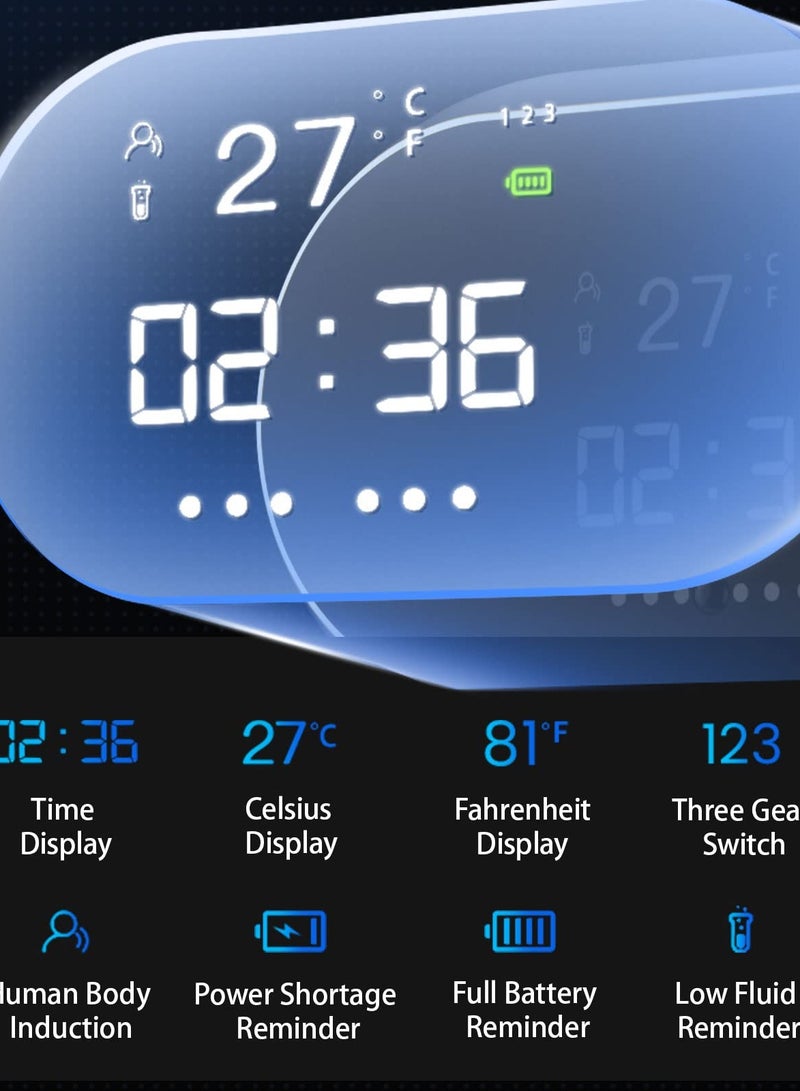 SOLARAE موزع صابون أوتوماتيكي موزع صابون رغوي بدون لمس مثبت على الحائط موزع صابون رغوي موزع صابون ذكي كهربائي أوتوماتيكي للحائط للحمام والمطبخ (أبيض) - Image 2