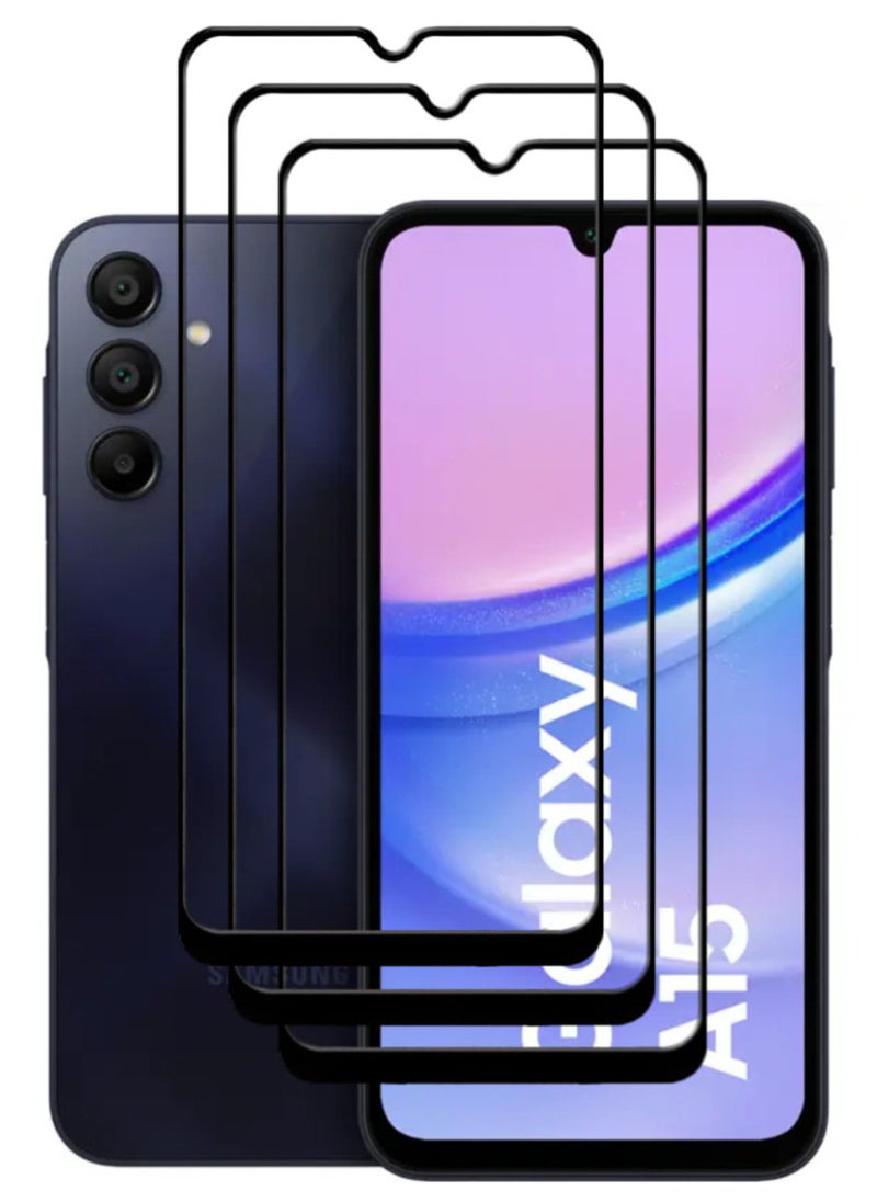 ACLIX 3 Pieces Antistatic ESD Dustproof Premium Quality High Definition Tempered Glass Screen Protector Designed For Samsung Galaxy A15 - Image 1