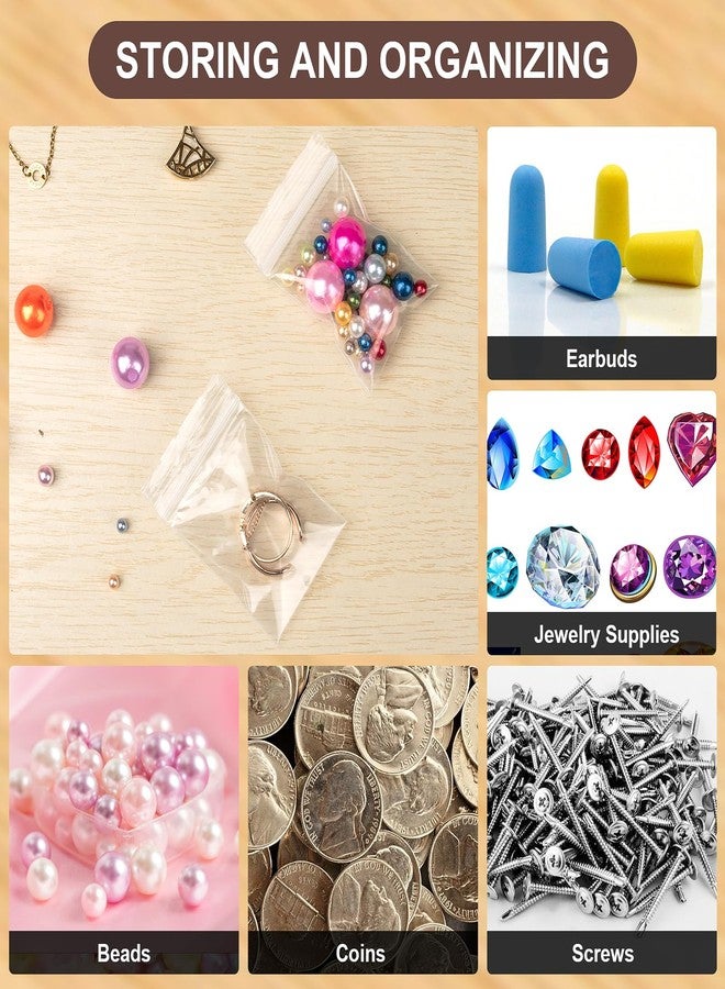 WEGOUP 160 PCS Mini Plastic Bags, 1.57" x 2.36" Small Plastic Bags for Jewelry, 2.4 Mil Clear Small Ziplock Bag, Poly Baggies with Resealable Zip Top Lock for Small Business, Storage, Gift, Candy - Image 5