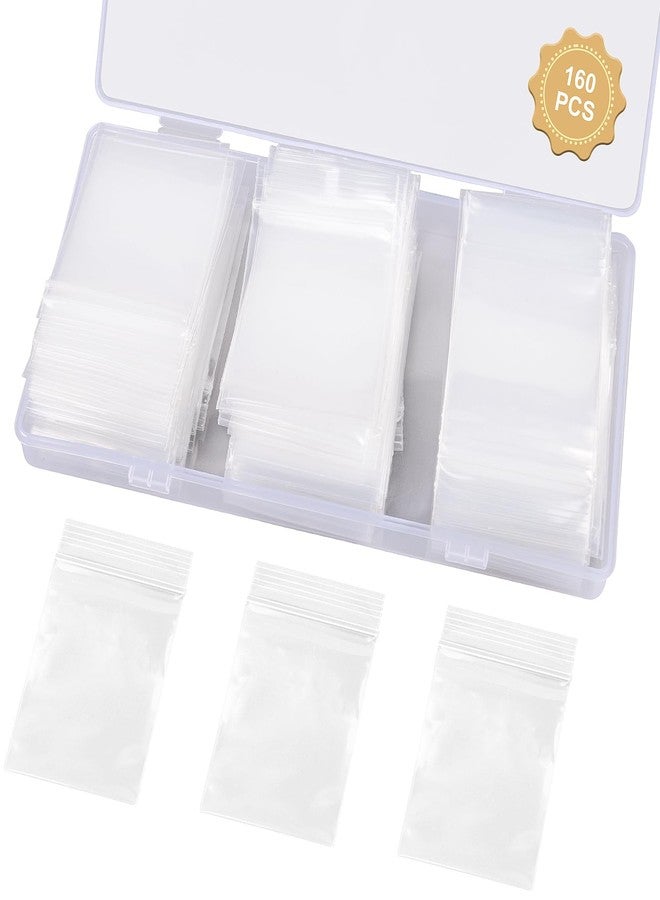 WEGOUP 160 PCS Mini Plastic Bags, 1.57" x 2.36" Small Plastic Bags for Jewelry, 2.4 Mil Clear Small Ziplock Bag, Poly Baggies with Resealable Zip Top Lock for Small Business, Storage, Gift, Candy - Image 1