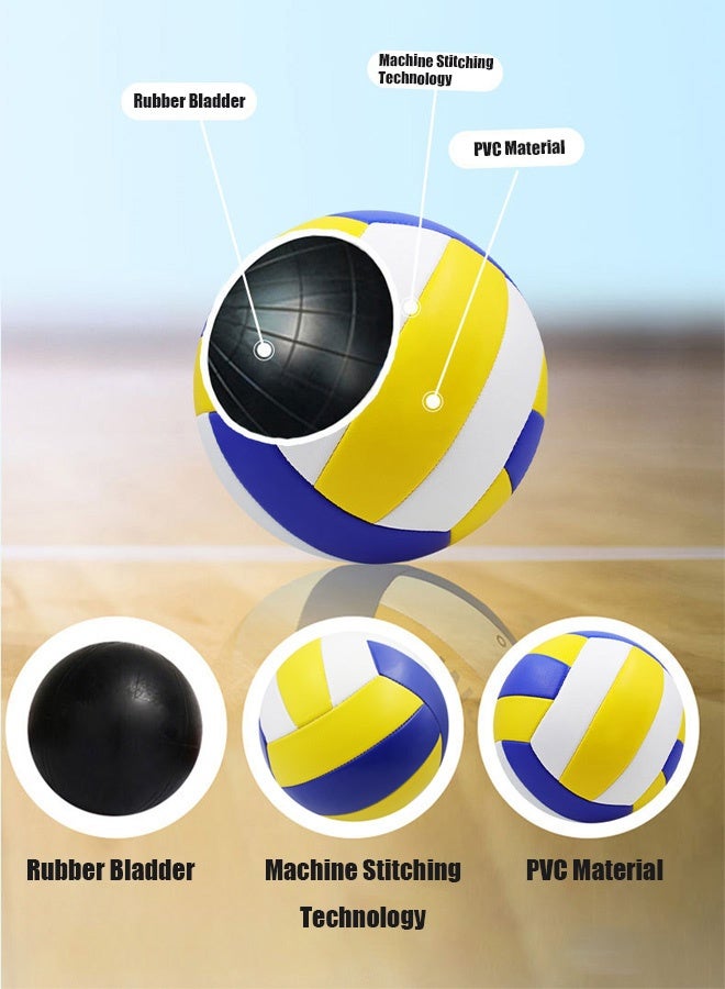 Hanayo Volleyball No.5 Volleyball Professional Team Sports Waterproof Durable Design for Beach Indoor Training Suitable for Indoor and Outdoor Use(Blue+White+Yellow) - Image 4