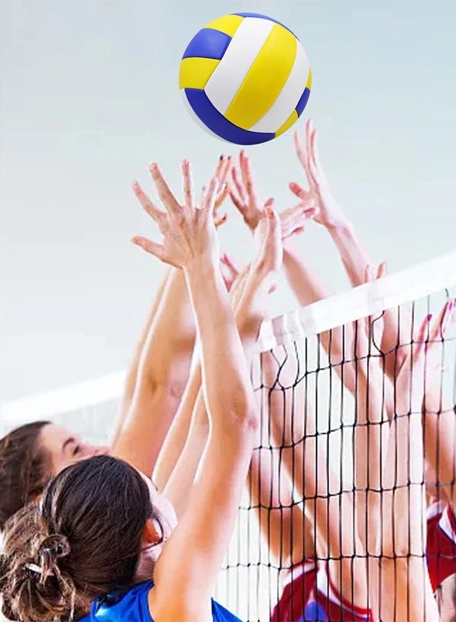 Hanayo Volleyball No.5 Volleyball Professional Team Sports Waterproof Durable Design for Beach Indoor Training Suitable for Indoor and Outdoor Use(Blue+White+Yellow) - Image 3