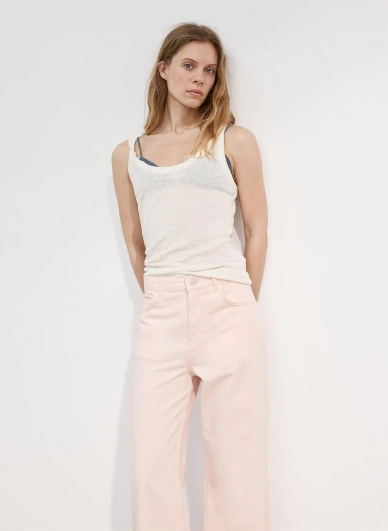 MANGO  Wide leg mid-rise jeans for Women | Best Price UAE