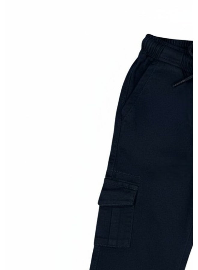 بيبي كو بنطلون أزرق كحلي كارجو بخصر أستك للأطفال - Image 5