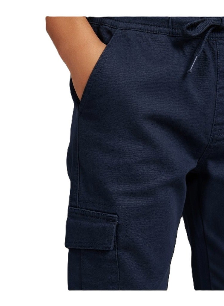 بيبي كو بنطلون أزرق كحلي كارجو بخصر أستك للأطفال - Image 2