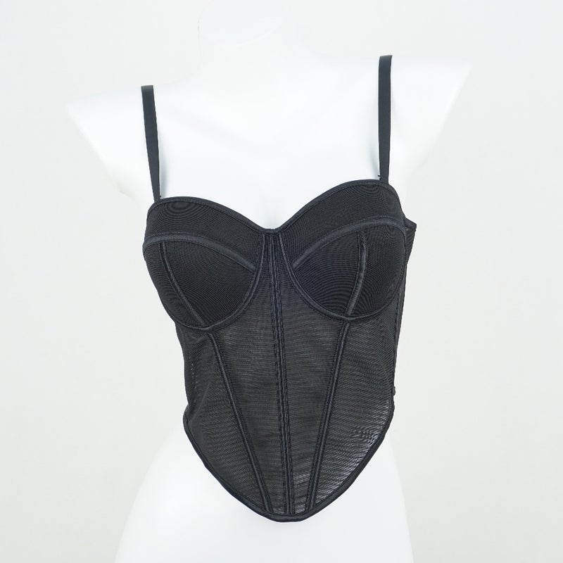 French Pointed Body-Shaping Bra With Suspenders, High-End Mesh Lace See-Through Outer Fishbone Bra - Image 4