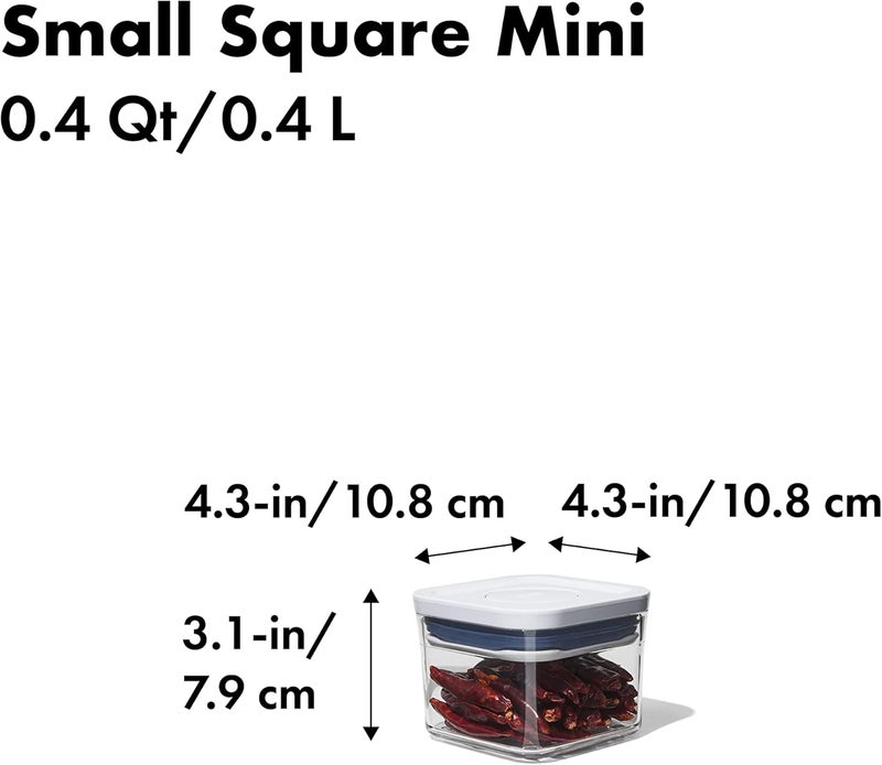OXO NEW Good Grips POP Container - Airtight Food Storage 0.4 Qt - Square - Dried Herbs 11236700 - Image 3