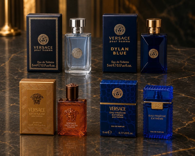فيرزاتشي Versace perfume set consisting of 4 pieces, 5 ml each 5ml - Image 3