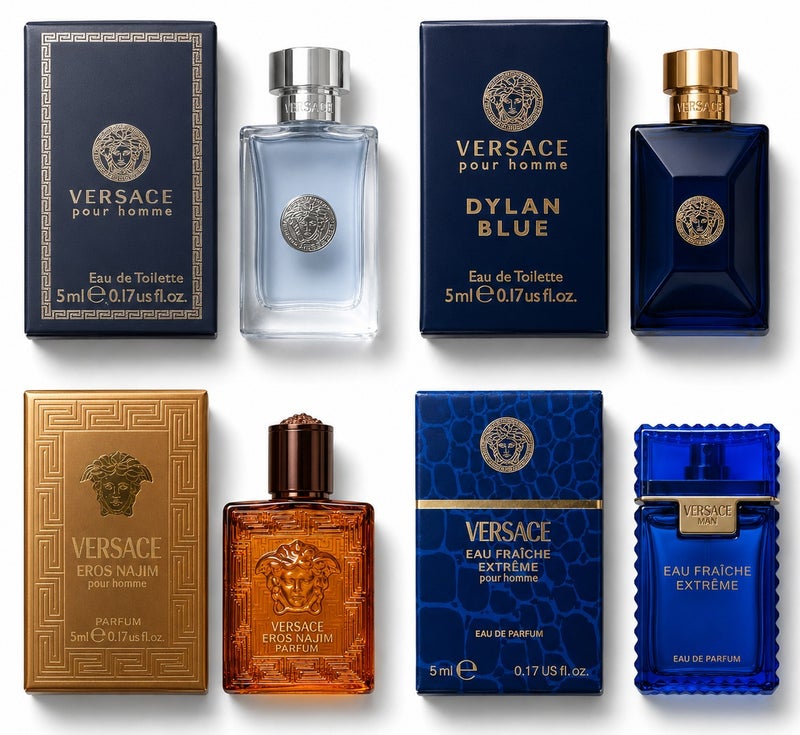 فيرزاتشي Versace perfume set consisting of 4 pieces, 5 ml each 5ml - Image 1