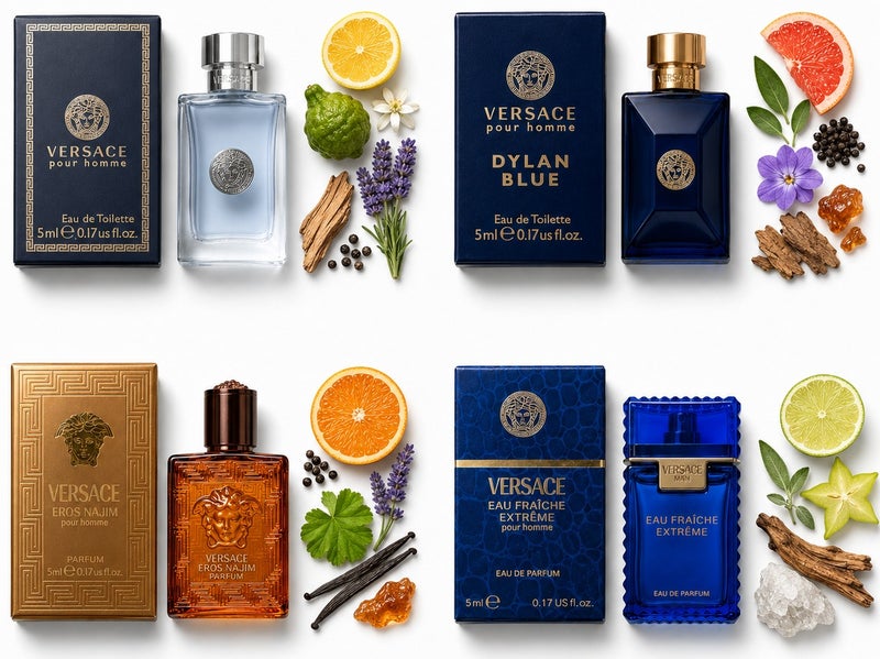 فيرزاتشي Versace perfume set consisting of 4 pieces, 5 ml each 5ml - Image 2