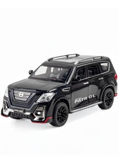 CHE ZHI 1:24 For Nissan Patrol SUV Diecast Car Alloy Car Model Diecasts Sound Light Modified Model Boy Toy Birthday Gift for Boys and Girls Black  - Image 1