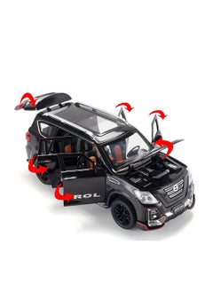 CHE ZHI 1:24 For Nissan Patrol SUV Diecast Car Alloy Car Model Diecasts Sound Light Modified Model Boy Toy Birthday Gift for Boys and Girls Black  - Image 3