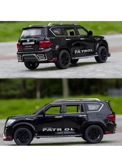 CHE ZHI 1:24 For Nissan Patrol SUV Diecast Car Alloy Car Model Diecasts Sound Light Modified Model Boy Toy Birthday Gift for Boys and Girls Black  - Image 4