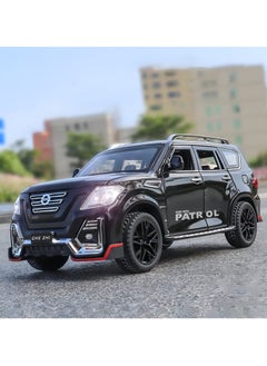 CHE ZHI 1:24 For Nissan Patrol SUV Diecast Car Alloy Car Model Diecasts Sound Light Modified Model Boy Toy Birthday Gift for Boys and Girls Black  - Image 5