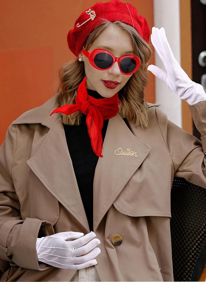 مجموعة إكسسوارات أزياء تنكرية للنساء الفرنسيات، 6 قطع إكسسوارات أزياء من الخمسينيات مع قبعة بيريه، وشاح، نظارات شمسية، قفازات، دبابيس، أزياء تمثيلية للنساء، حفلة تنكرية على الطراز الفرنسي - Image 5