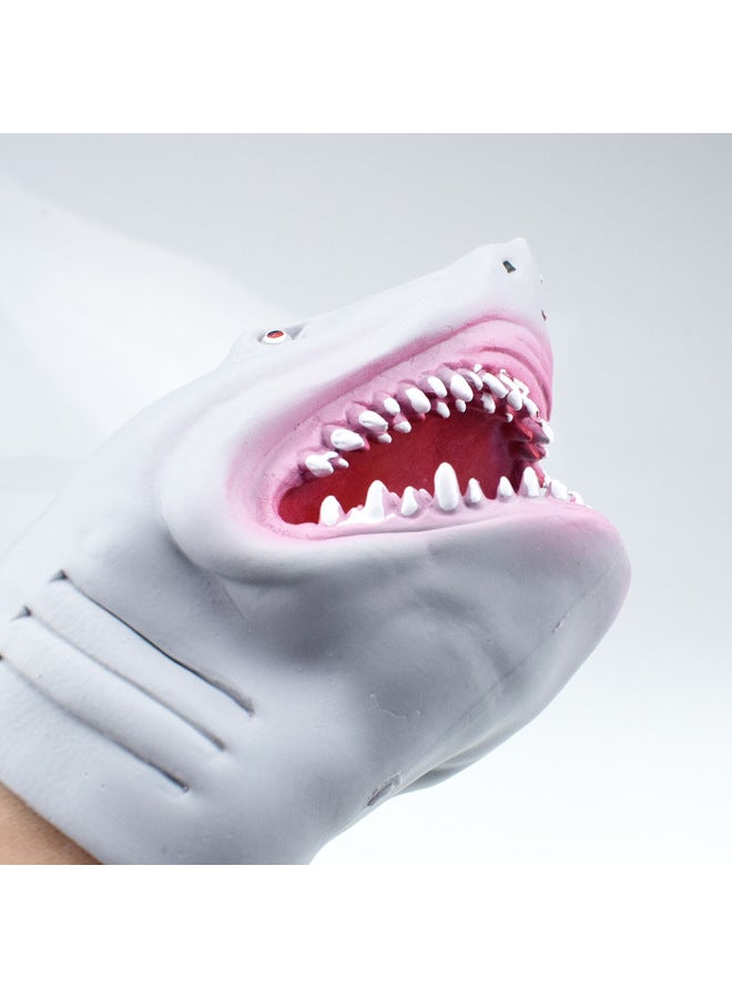 TPR Gray Shark Puppet Gloves Toy Story Telling Doll Props Children Play House Hot Sale-Color:Gray Shark Puppet  - Image 4