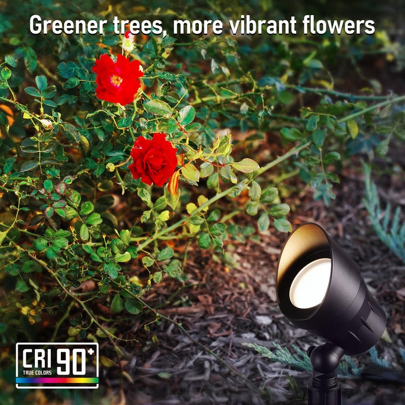 LEONLITE 8-Pack Low Voltage LED Landscape Spotlight, 5W 12V Pathway Lights Outdoor, CRI90, Aluminum Spot Lights for Garden, ETL Listed, IP65 Waterproof, 3000K Warm White, Oil Rubbed Bronze - Image 5