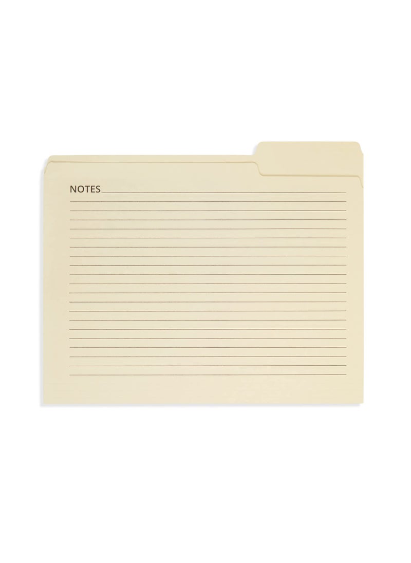 Blue Summit Supplies 25 Blue Summit Supplies Manilla Folders, 8.5" x 11", Letter Size, 1/3 Cut Tab, with Notes, Great for Organizing and Easy File Storage, 25 Pack  - Image 2
