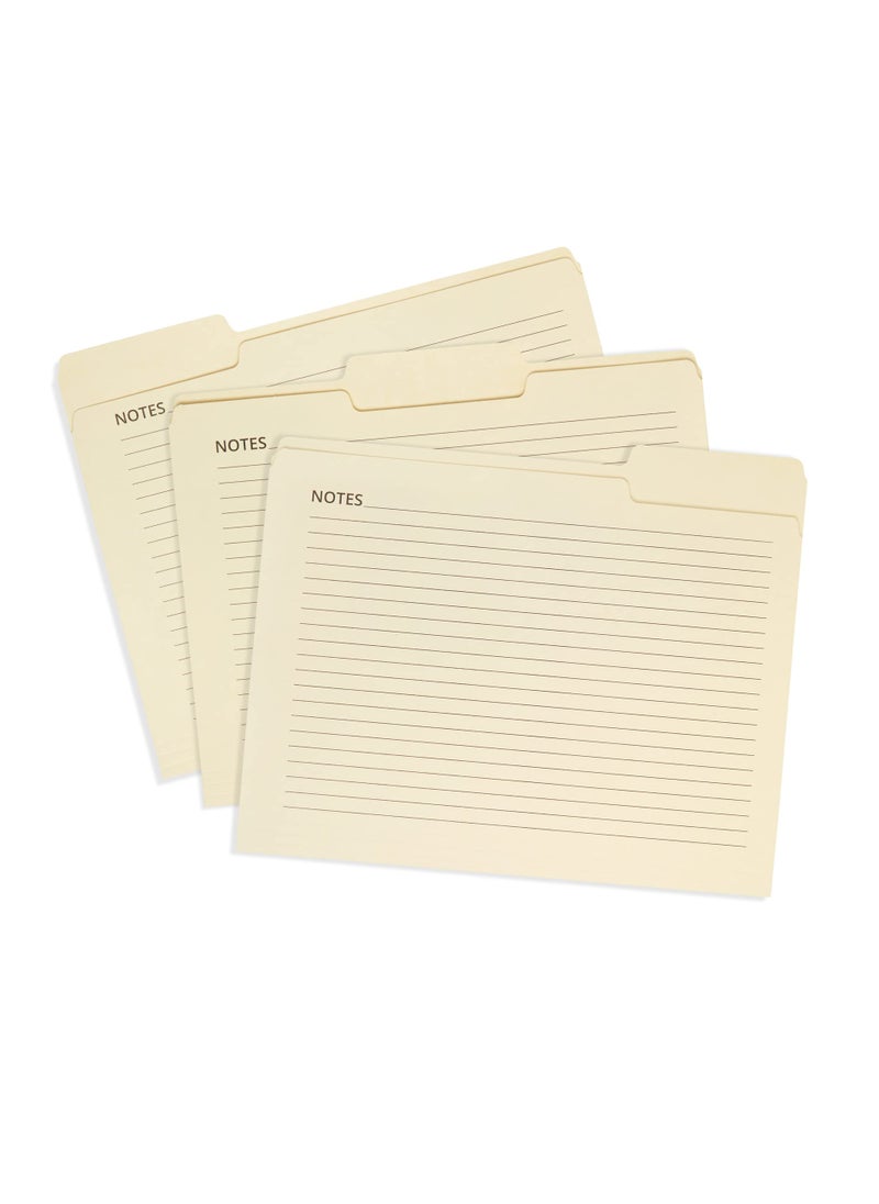 Blue Summit Supplies 25 Blue Summit Supplies Manilla Folders, 8.5" x 11", Letter Size, 1/3 Cut Tab, with Notes, Great for Organizing and Easy File Storage, 25 Pack  - Image 1