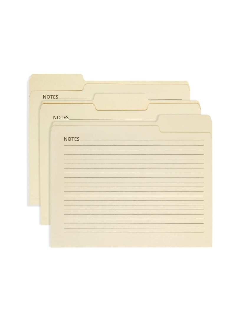 Blue Summit Supplies 25 Blue Summit Supplies Manilla Folders, 8.5" x 11", Letter Size, 1/3 Cut Tab, with Notes, Great for Organizing and Easy File Storage, 25 Pack  - Image 3