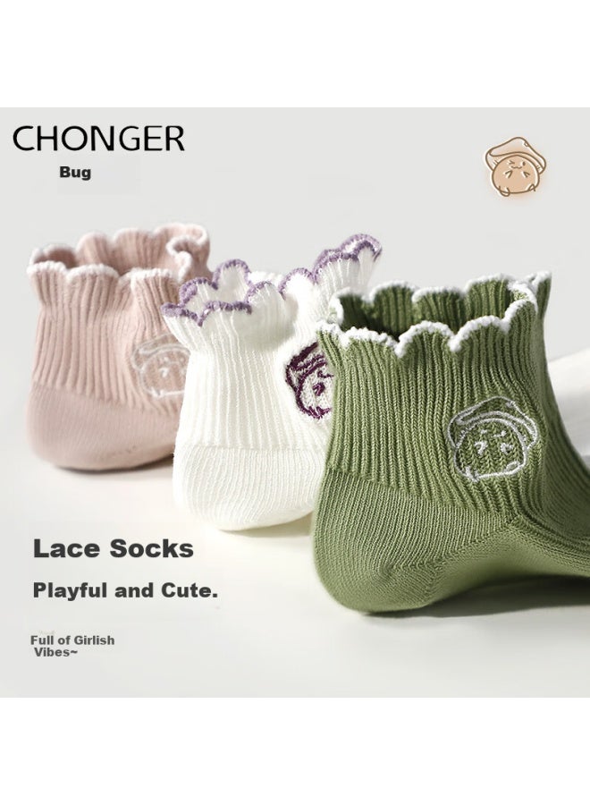 Insects Chonger Women's Socks, Summer Thin Cotton 7a Antibacterial Deodorant Breathable Casual Versatile Cute Girl Short Socks - Image 3