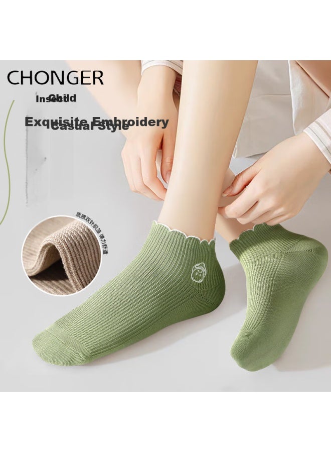 Insects Chonger Women's Socks, Summer Thin Cotton 7a Antibacterial Deodorant Breathable Casual Versatile Cute Girl Short Socks - Image 2