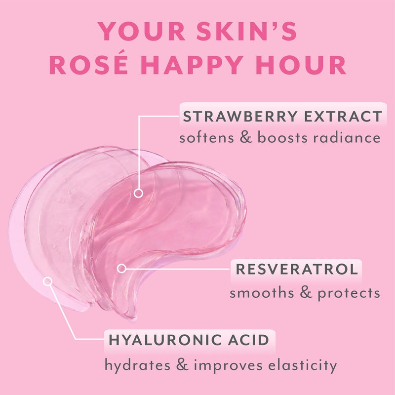 Patchology Serve Chilled RosÃ© Hydrating Under Eye Patches â€“ Hyaluronic Acid & Antioxidant-Infused Eye Masks to Reduce Dark Circles, Puffiness & Fine Lines - Ideal Skincare Essentials (5 Pairs) - Image 3