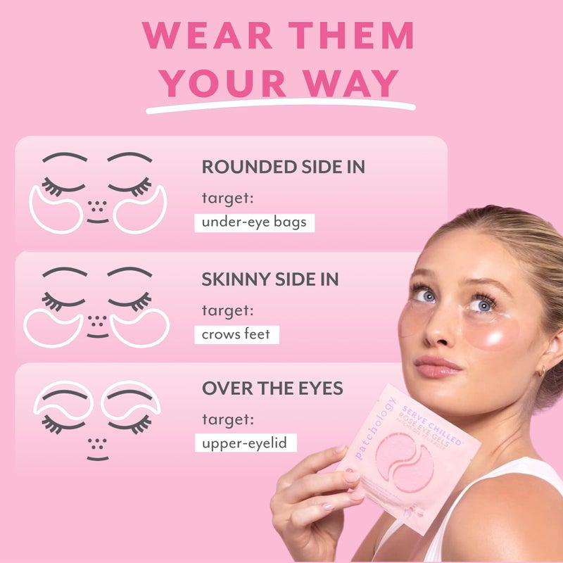 Patchology Serve Chilled RosÃ© Hydrating Under Eye Patches â€“ Hyaluronic Acid & Antioxidant-Infused Eye Masks to Reduce Dark Circles, Puffiness & Fine Lines - Ideal Skincare Essentials (5 Pairs) - Image 4