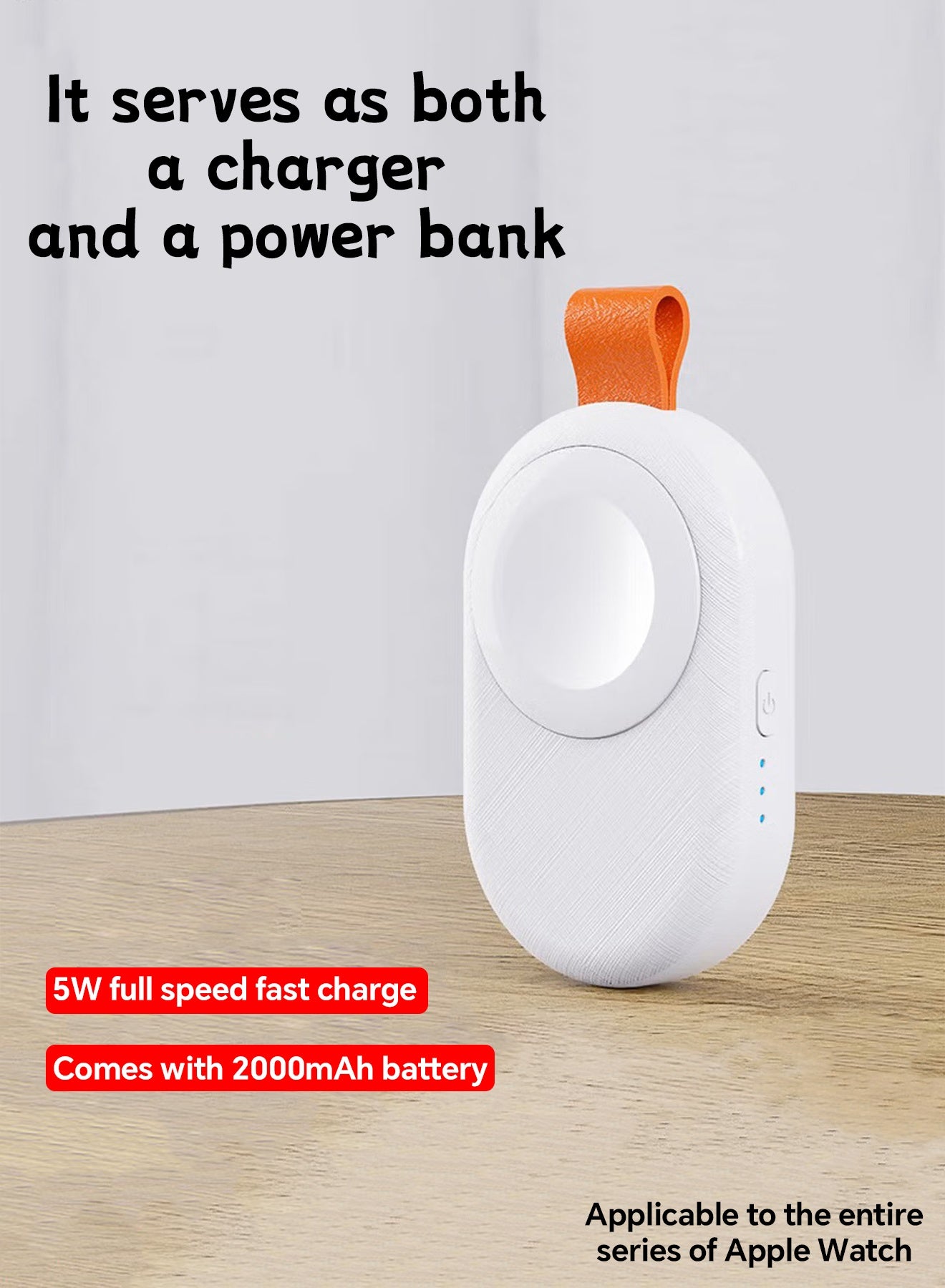 بي زوز Pzoz Portable Charger For Apple Watch 2000mAh