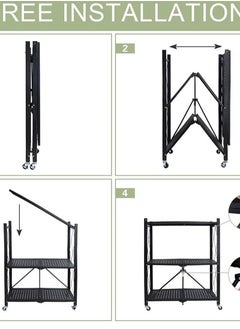 EXCLIFE 3-Tire Scratch-Resistant Storage Rack Black  - Image 3