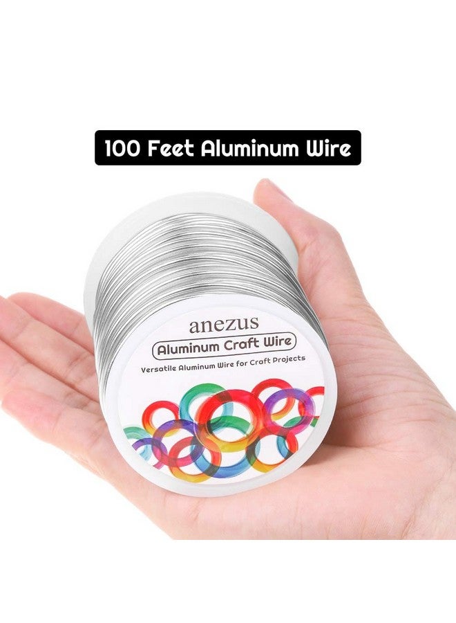 انزيوس 12 سلك ألومنيوم قياس 100 قدم Anezus سلك حديد التسليح قابل للانحناء سلك النحت للحرف اليدوية إكليل صناعة المجوهرات وصنع المجوهرات والزهور (فضي 2 مم) - Image 3