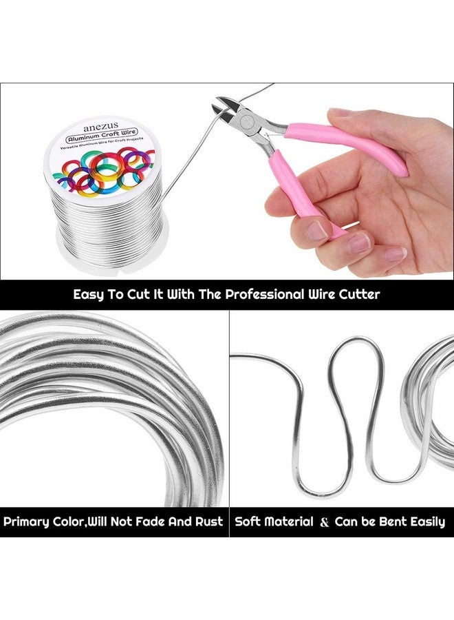 انزيوس 12 سلك ألومنيوم قياس 100 قدم Anezus سلك حديد التسليح قابل للانحناء سلك النحت للحرف اليدوية إكليل صناعة المجوهرات وصنع المجوهرات والزهور (فضي 2 مم) - Image 5