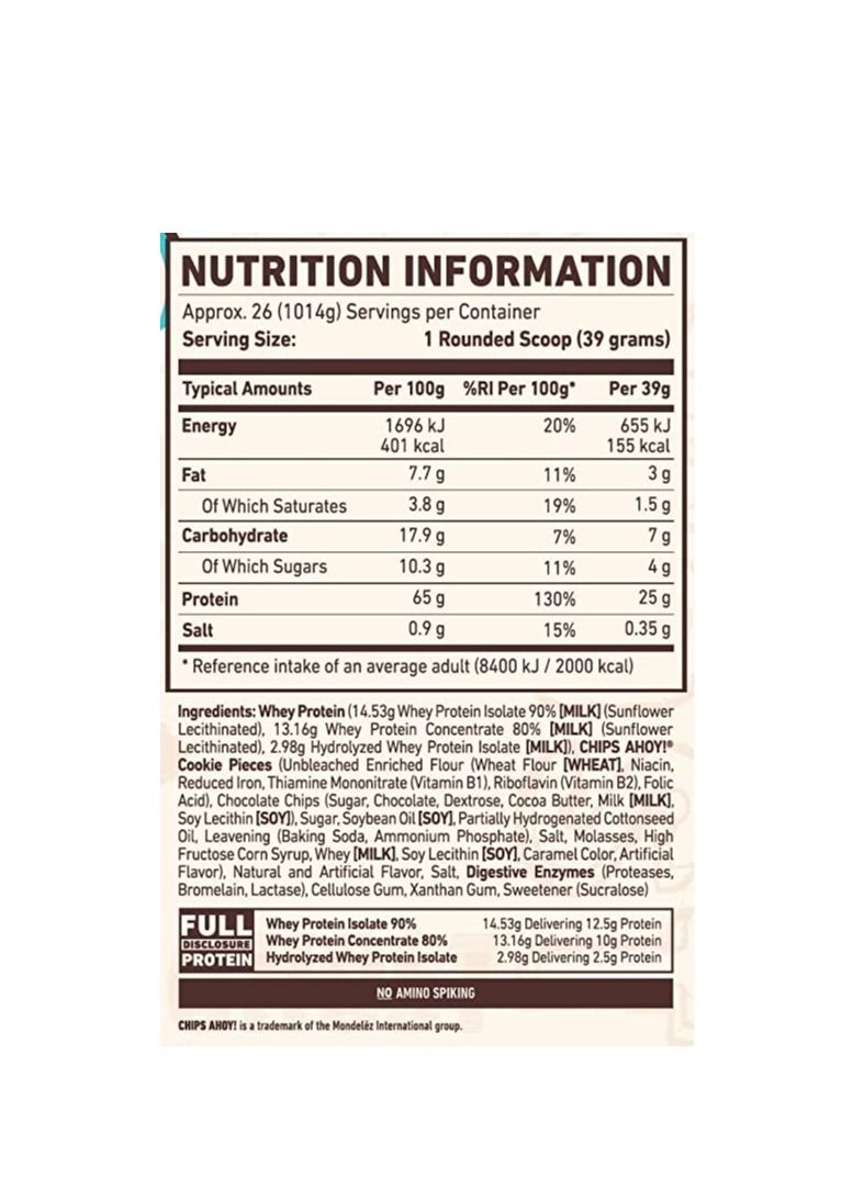 Ghost Whey Protein Chocolate Chip Cookie 1014g - Image 2