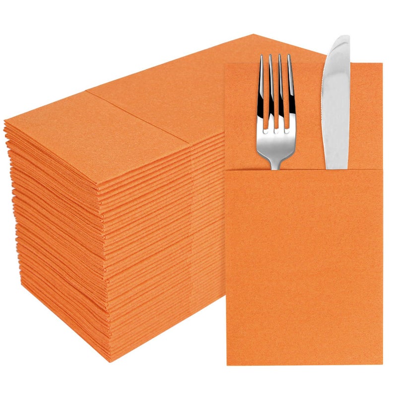 Disposable Colorful Dust-Free Knife And Fork Pack Napkin Party Western Restaurant Folding Knife And Fork Pack Printed Napkin - Image 1
