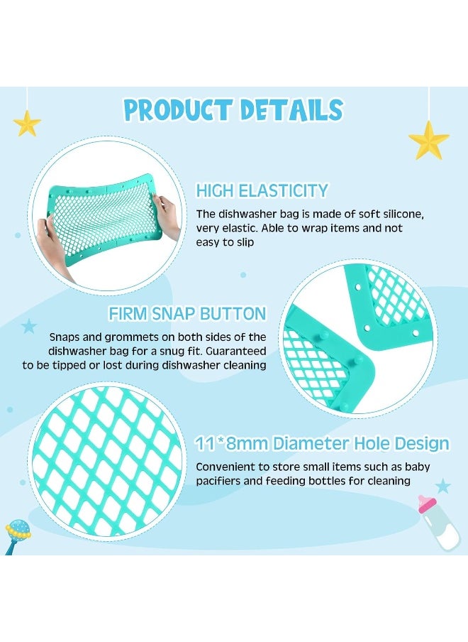 Maxcheck Maxcheck Silicone Dishwasher Bag 11.8" x 7.9" Large Dishwasher Holder for Baby Bottles Storage Bag for Small Items Bottle Nipples Breast Pump Accessories Pacifier Toy Parts  - Image 3