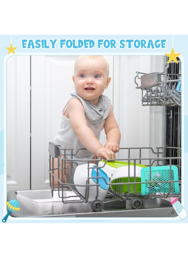 Maxcheck Maxcheck Silicone Dishwasher Bag 11.8" x 7.9" Large Dishwasher Holder for Baby Bottles Storage Bag for Small Items Bottle Nipples Breast Pump Accessories Pacifier Toy Parts  - Image 4