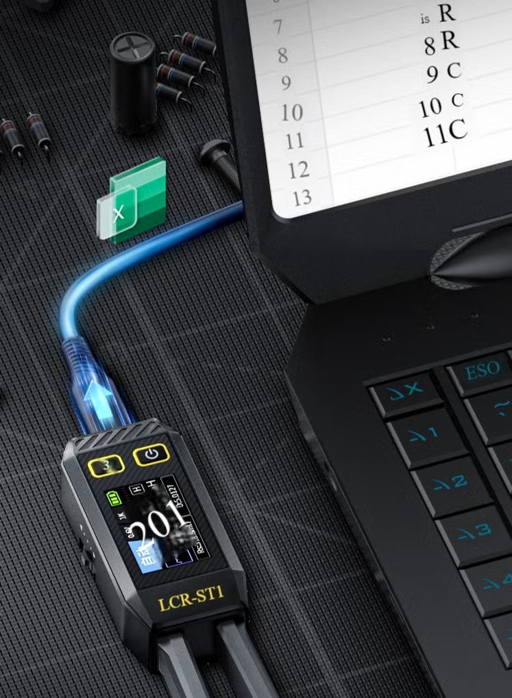 FNIRSI LCR-ST1 10KHz LCR Meter Tweezer, Mini Smart SMD Tester, ESR Meter, Maximum accuracy 0.5%, Capacitance Inductance Continuity Diode Tester, Auto Component Recognition Electronic Component Analyze - Image 4