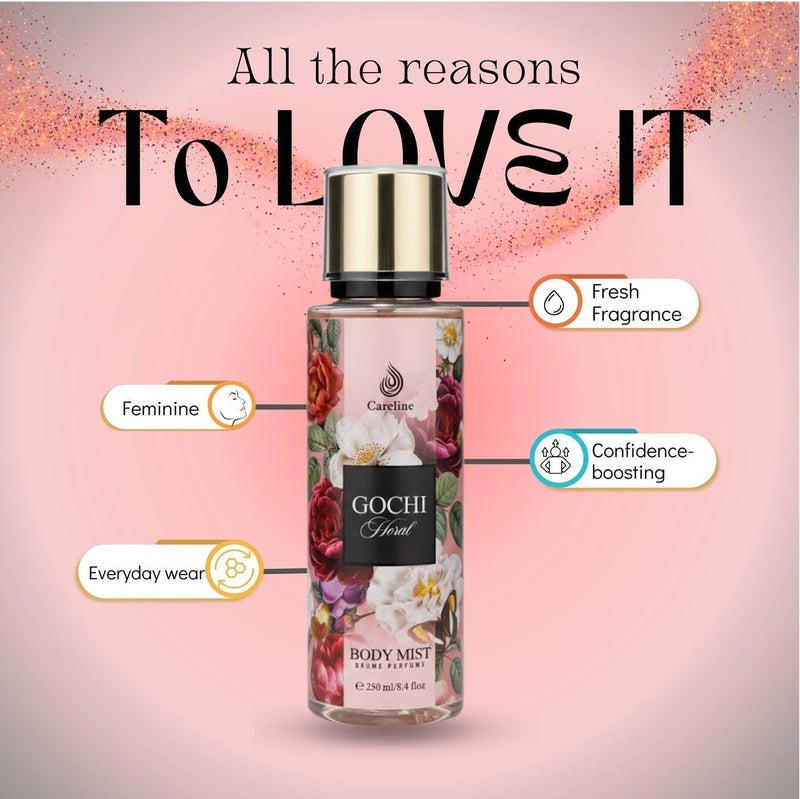 Careline Gochi Floral Body Mist Perfumed Spray 250ml - Image 5