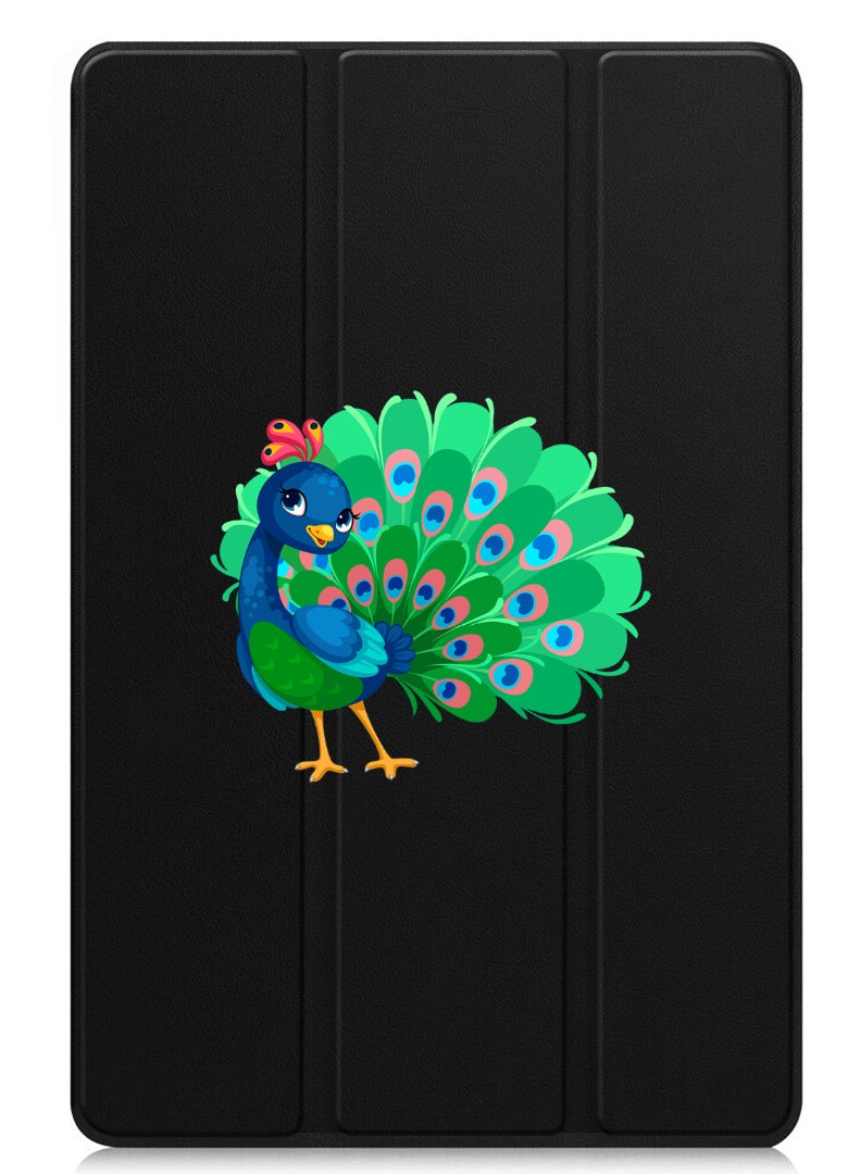 Theodor Protective Flip Case For Apple iPad Pro 11 (2024) With Trifold Stand Auto Wake Sleep Shockproof Cover peacock  - Image 1